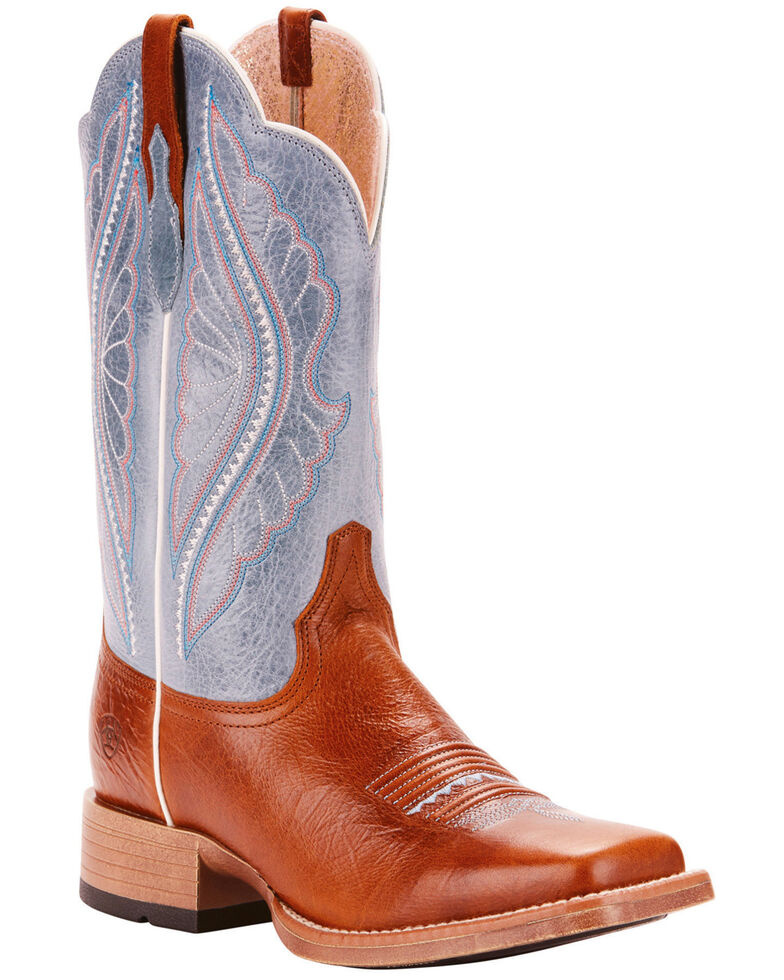 Ariat Women's Primetime Performance Cowgirl Boots - Square Toe, Brown, hi-res