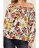 Image #3 - Wild Moss Women's Floral Print Long Sleeve Off The Shoulder Shirt , Multi, hi-res