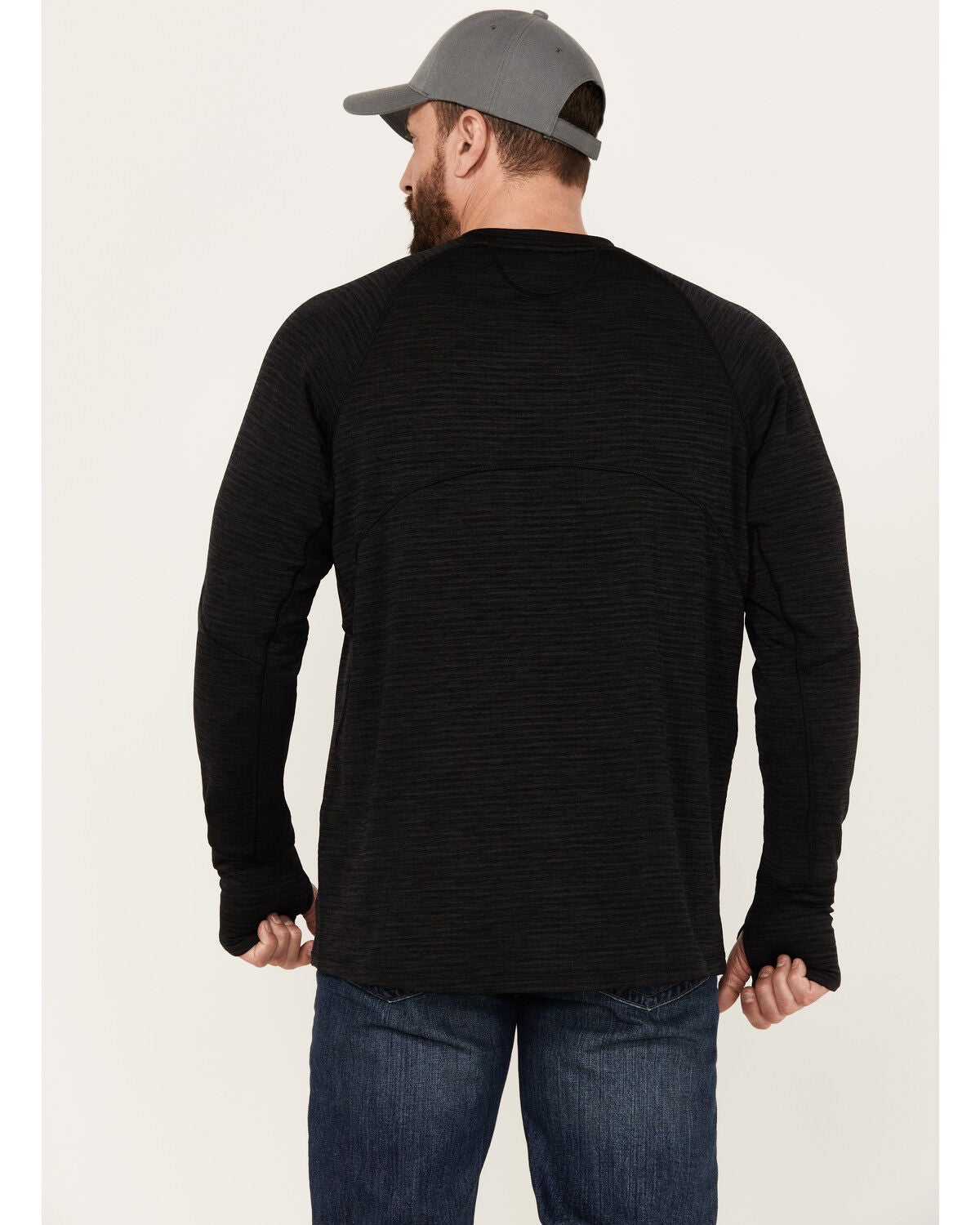 Image #4 - Ariat Men's Rebar Gridwork Long Sleeve Shirt, Black, hi-res