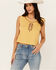 Image #1 - Shyanne Women's Embroidered Slub Jersey Top, Yellow, hi-res