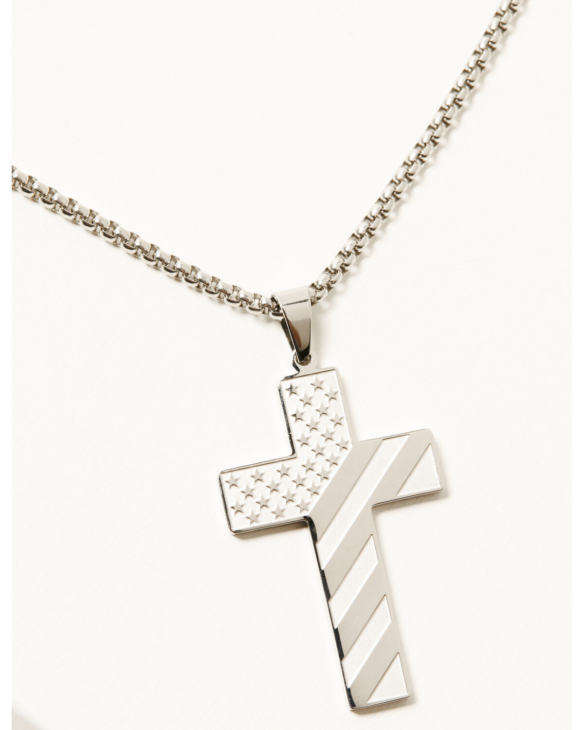 Image #2 - Cody James Men's Americana Cross Necklace, Silver, hi-res