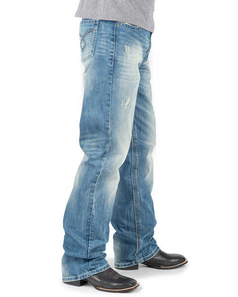 Image #2 - Tin Haul Men's Regular Joe Fit Bootcut Jeans , Indigo, hi-res