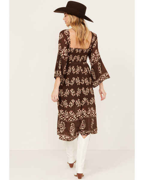 Image #4 - Shyanne Women's Printed Midi Dress, Dark Brown, hi-res