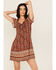 Image #2 - Idyllwind Women's Saxony Tapestry Print Short Sleeve Mini Dress, Caramel, hi-res
