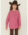 Image #1 - Wrangler Girls' Corduroy Long Sleeve Snap Western Shirt, Pink, hi-res