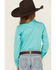 Image #4 - Ariat Girls' Team Kirby Solid Logo Long Sleeve Button-Down Stretch Western Shirt, Turquoise, hi-res