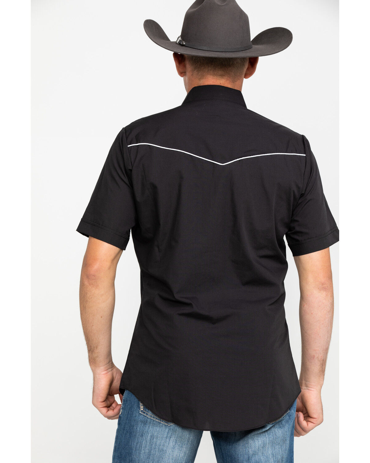 Image #2 - Ely Short Sleeve Black Western Shirt, Black, hi-res