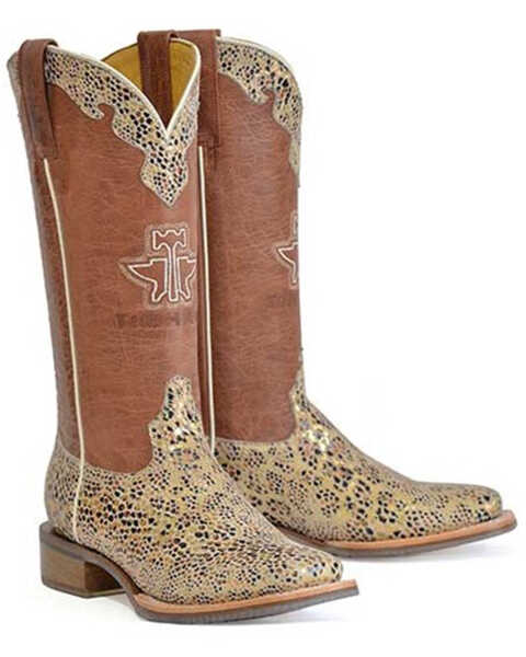 Image #1 - Tin Haul Women's Golden Cheetah Western Boots - Broad Square Toe, Multi, hi-res