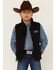 Image #1 - Cowboy Hardware Boys' Hecho en Mexico Vest, Black, hi-res