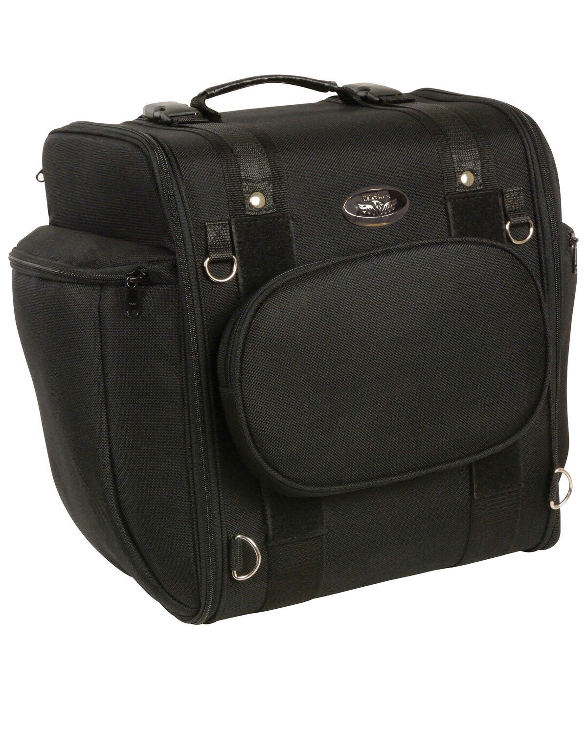 Milwaukee Leather Textile Motorcycle Sissy Bar Travel Bag, Black, hi-res