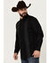 Image #2 - Moonshine Spirit Men's Embroidered Long Sleeve Snap Western Shirt, Black, hi-res