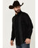 Image #2 - Moonshine Spirit Men's Embroidered Long Sleeve Snap Western Shirt , Black, hi-res