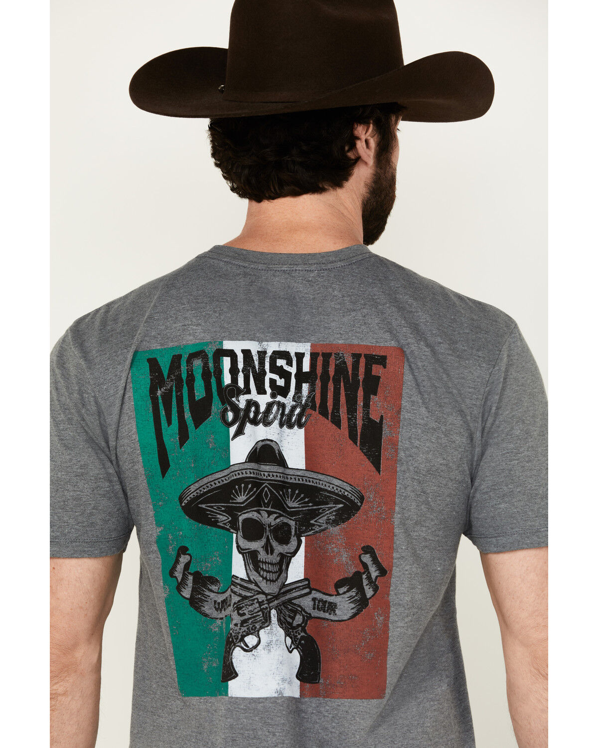 Image #4 - Moonshine Spirit Men's Mariachi Hat Skeleton Short Sleeve Graphic T-Shirt, Grey, hi-res