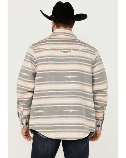 Image #4 - Cinch Men's Southwestern Jacquard Print Shirt Jacket , Grey, hi-res