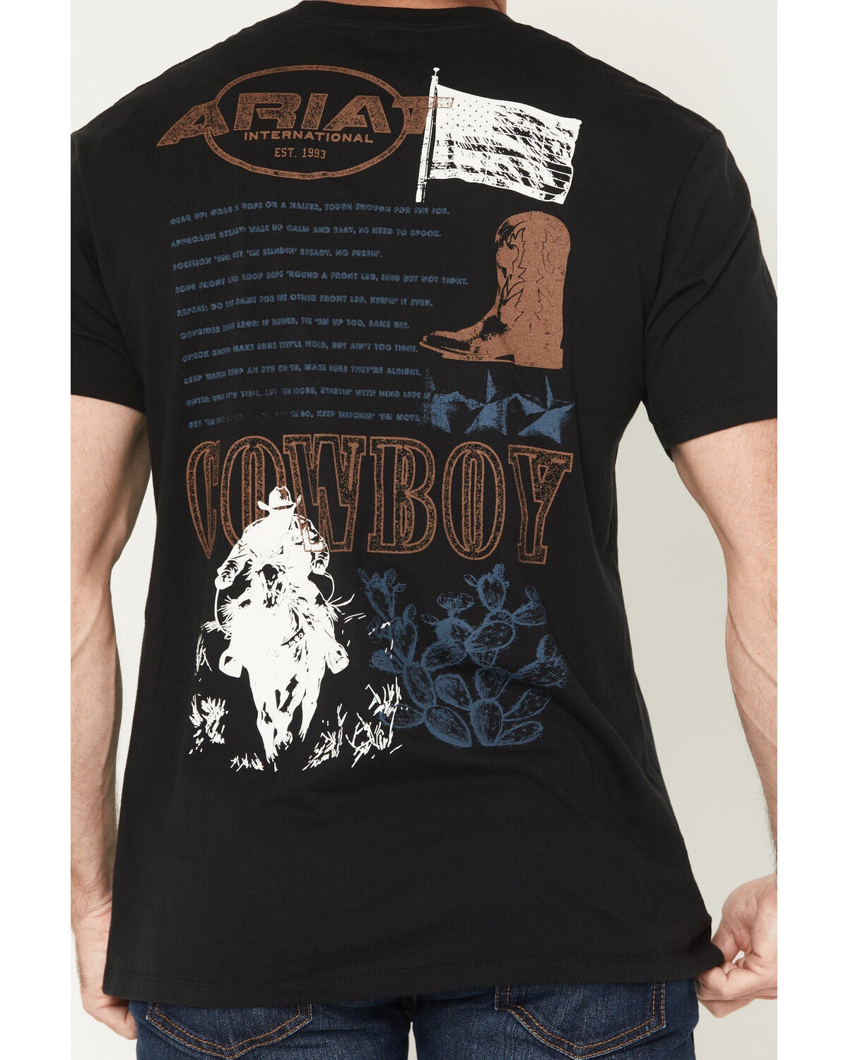 Image #4 - Ariat Men's Maximal College Short Sleeve Graphic T-Shirt, Black, hi-res