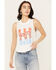 Image #1 - White Crow Women's Red, White and Beer Graphic Tank, White, hi-res