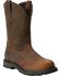 Ariat Men's Groundbreaker Pull On Work Boots - Steel Toe, Brown, hi-res
