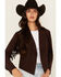 Image #2 - Shyanne Women's Faux Suede Fringe Jacket, Chocolate, hi-res