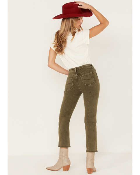 Image #3 - Cleo + Wolf Women's High Rise Ankle Straight Jeans, Olive, hi-res