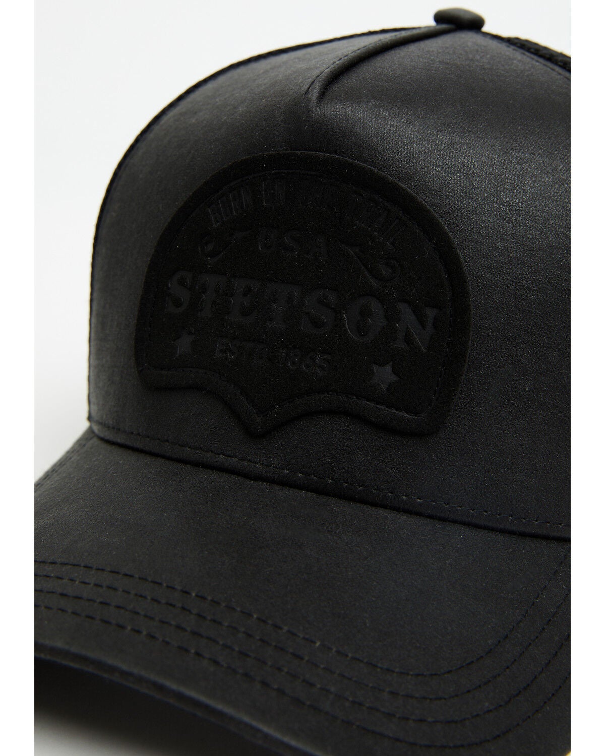 Image #2 - Stetson Men's Oiled Ball Cap, Black, hi-res