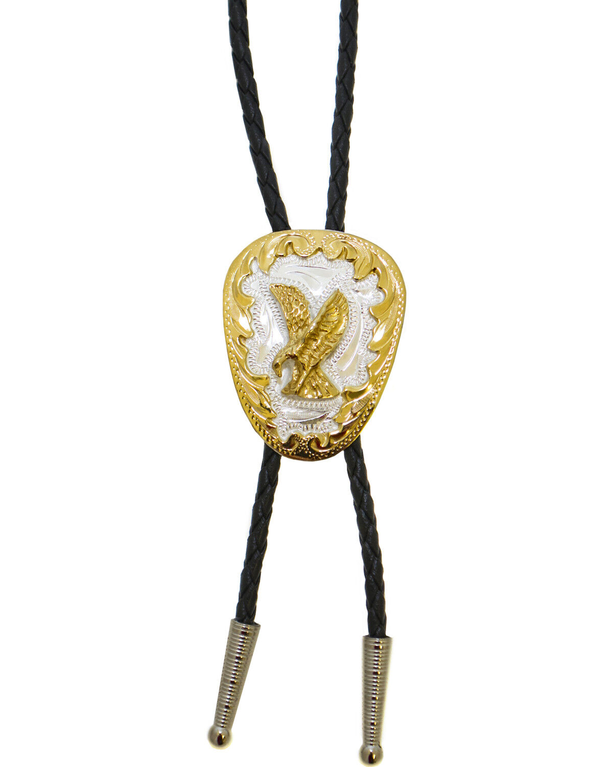Image #1 - Western Express Men's German Silver Eagle Bolo Tie, Gold, hi-res