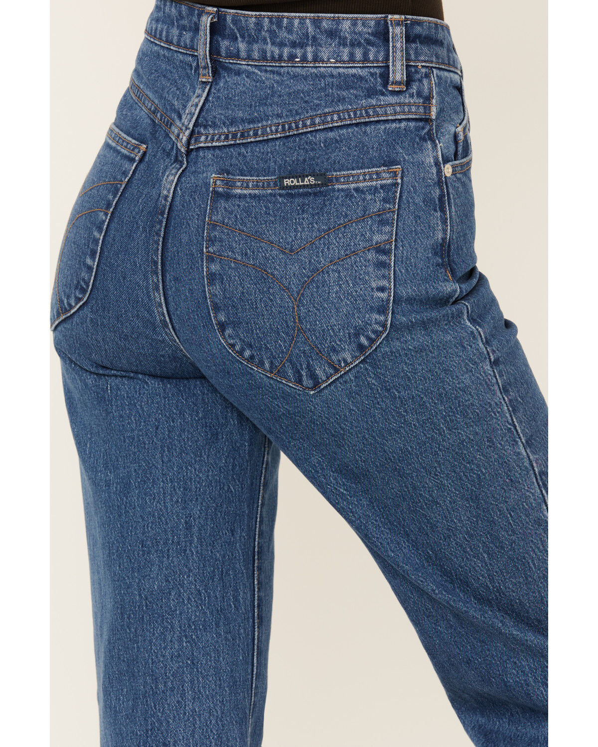 Image #4 - Rolla's Women's Boot Barn Exclusive Ashley Dark Wash High Rise Eastcoast Flare Stretch Denim Jeans, Dark Wash, hi-res