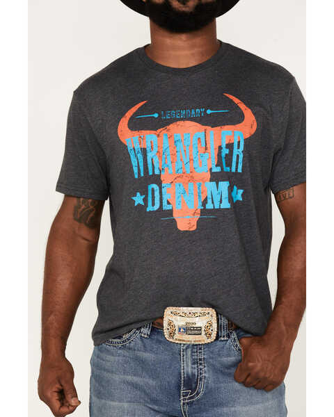 Image #3 - Wrangler Men's Wrangler Denim Steer Head Graphic T-Shirt, Black, hi-res