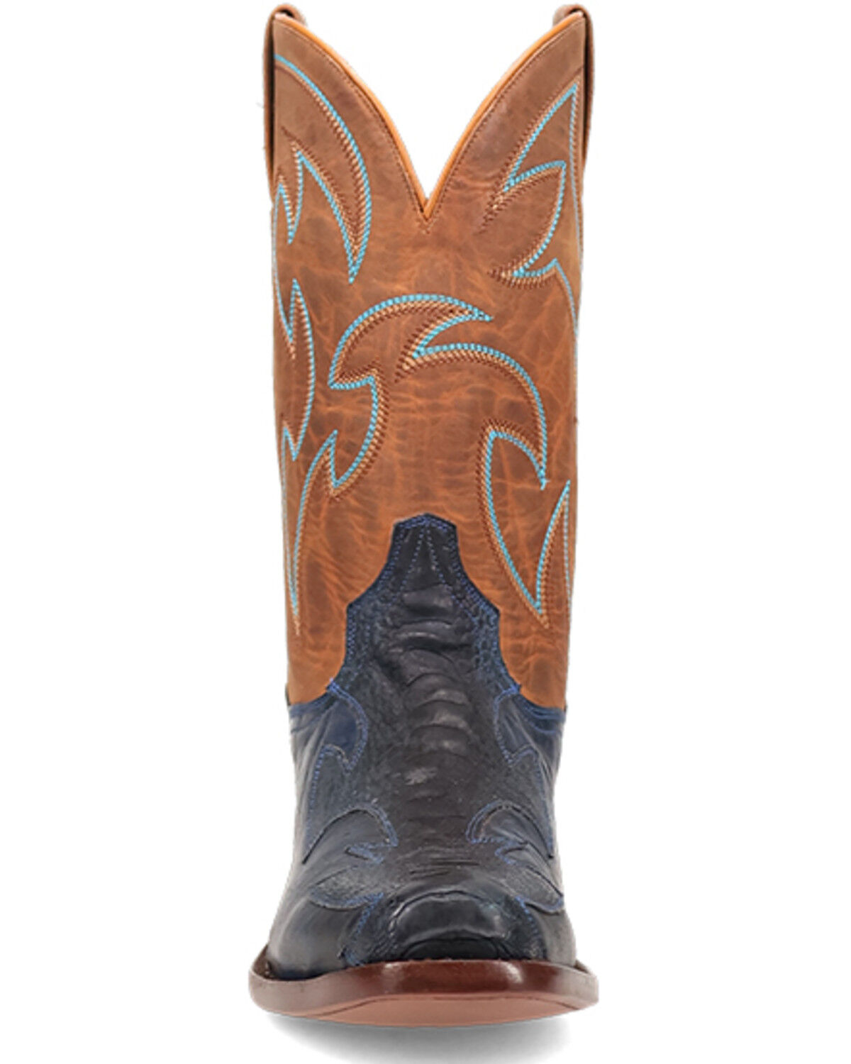 Image #4 - Dan Post Men's Exotic Ostrich Leg Western Boots - Square Toe, Blue, hi-res