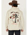 Image #1 - Riot Society Men's Boot Barn Exclusive Fiesta Til Death Cowgirl Graphic Hooded Sweatshirt, Sand, hi-res