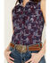 Rough Stock by Panhandle Women's Distressed Handkerchief Sleeveless Pearl Snap Shirt, Navy, hi-res