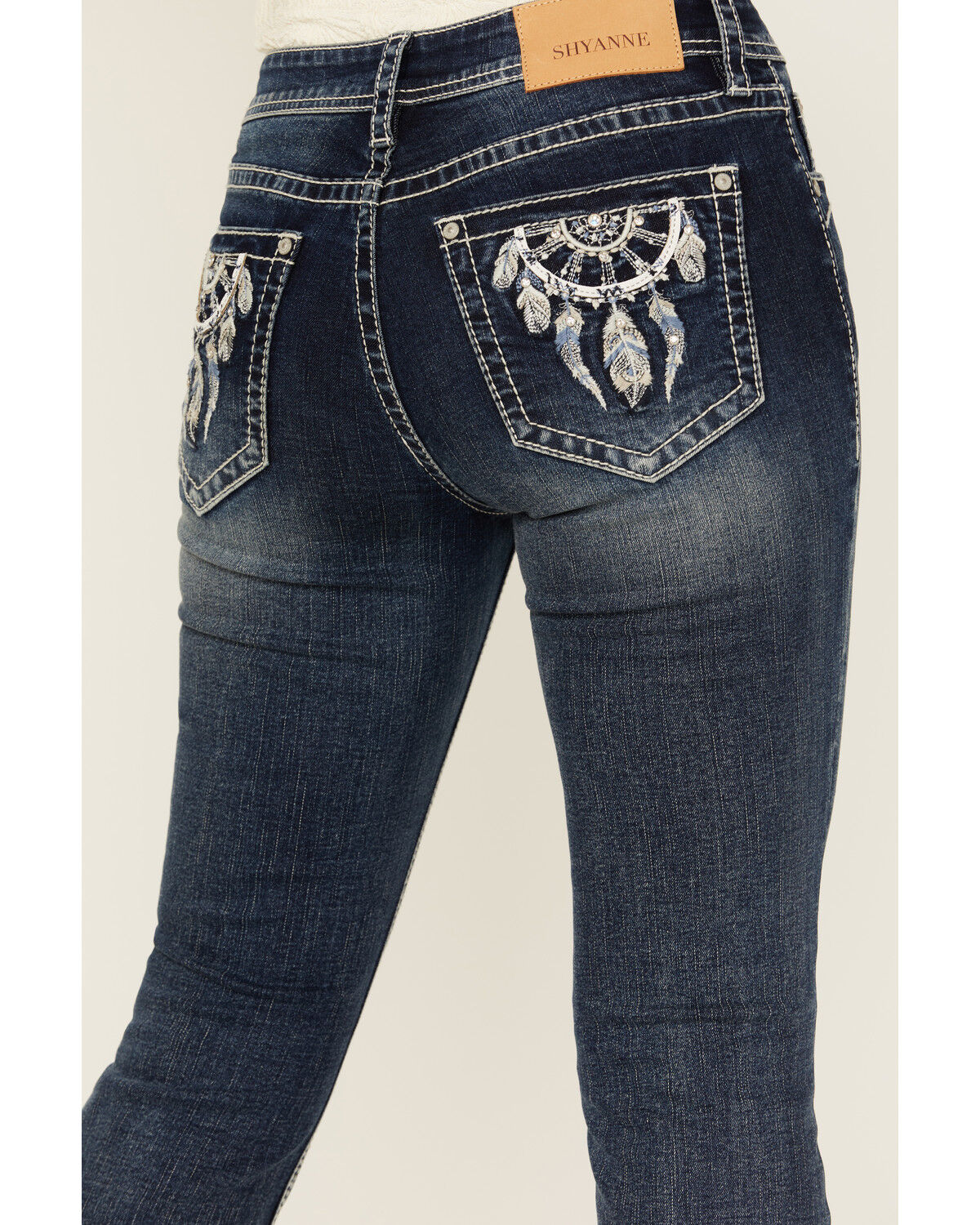 Image #2 - Shyanne Women's Dreamcatcher Dark Wash Mid Rise Bootcut Stretch Denim Jeans, Dark Wash, hi-res