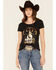 Shyanne Women's Mama's Moonshine Foil Graphic Short Sleeve Tee , Black, hi-res