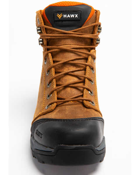 Image #4 - Hawx Men's Lace To Toe Hiker Boots - Round Toe, Brown, hi-res