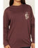 Image #3 - Ariat Girls' Horseshoe Long Sleeve Graphic Tee, Maroon, hi-res