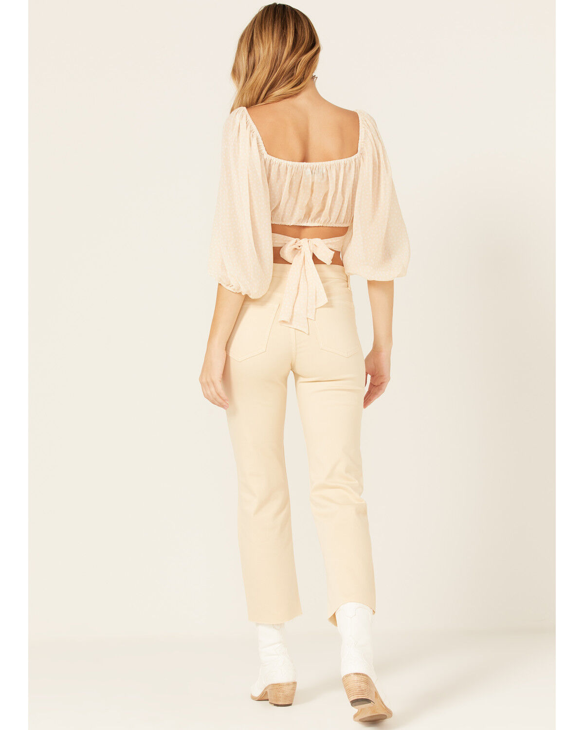 Image #3 - Sneak Peek Women's High Rise Slim Straight Jeans, Light Yellow, hi-res