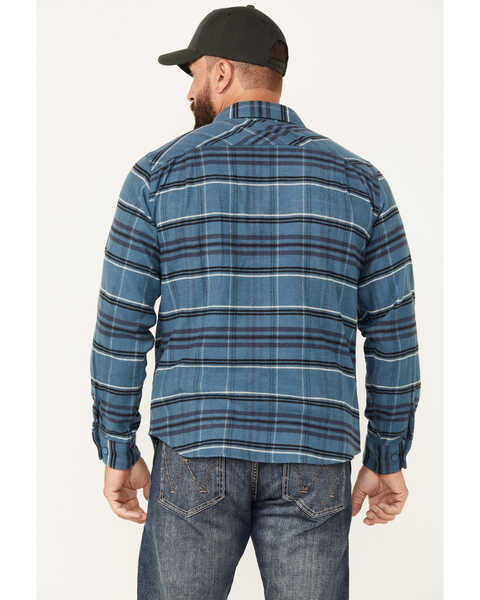 Image #4 - Brixton Men's Bowery Plaid Print Long Sleeve Button-Down Stretch Flannel Shirt, Blue, hi-res