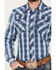 Wrangler Retro Men's Premium Striped Long Sleeve Snap Western Shirt, Indigo, hi-res