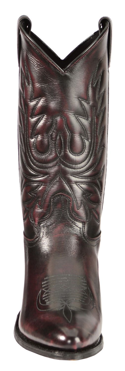 Image #4 - Abilene Black Cherry Polished Cowhide Boots - Round Toe, Black Cherry, hi-res