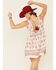 Very J Women's Scroll Border Dress, Cream, hi-res
