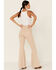 Image #4 - Wishlist Women's High Rise Stretch Flare Jeans, Taupe, hi-res