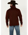 Image #4 - Cowboy Hardware Men's Herringbone Cadet Zip Pullover, Burgundy, hi-res