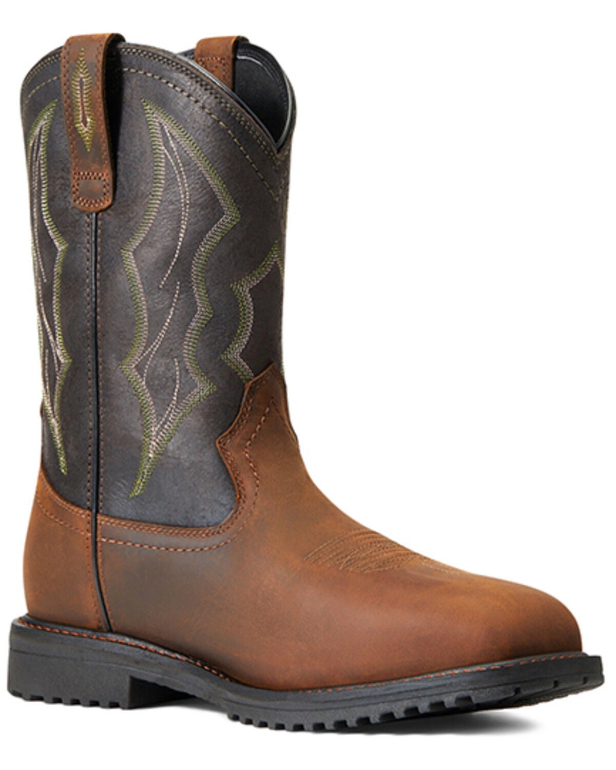Ariat Men's Rigtek H20 Distressed Waterproof Work Boots - Composite Toe, Brown, hi-res