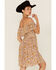 Patrons of Peace Women's Redondo Floral Print Off Shoulder Dress, Orange, hi-res