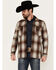 Image #1 - Pendleton Men's Lawson Ombre Plaid Print Long Sleeve Button-Down Shirt Jacket, Brown, hi-res