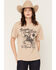 Image #1 - Rock & Roll Denim Women's Saddle Up Short Sleeve Graphic T-Shirt, Taupe, hi-res