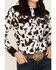 Image #3 - Cowgirl Hardware Women's Cow Print Long Sleeve Snap Western Shirt, Black/white, hi-res