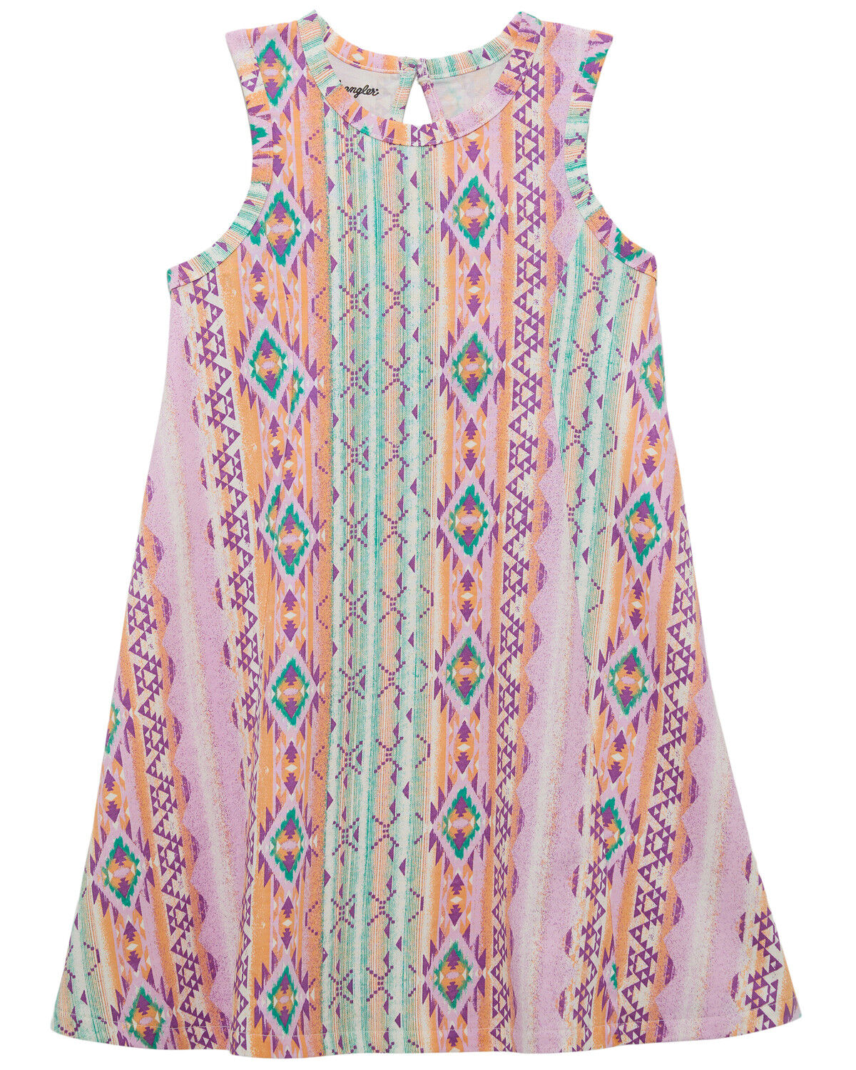 Image #1 - Wrangler Girls' Southwestern Print Sleeveless Dress, Pink, hi-res