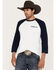 Image #1 - RANK 45® Men's Raglan 3/4 Sleeve Graphic T-Shirt, White, hi-res