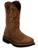 Image #1 - Justin Men's Homeland Waterproof Work Boots - Steel Toe, Brown, hi-res