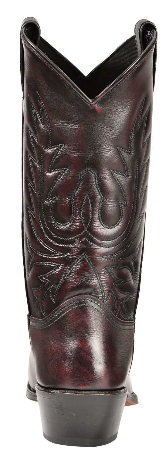 Image #7 - Abilene Black Cherry Polished Cowhide Boots - Round Toe, Black Cherry, hi-res